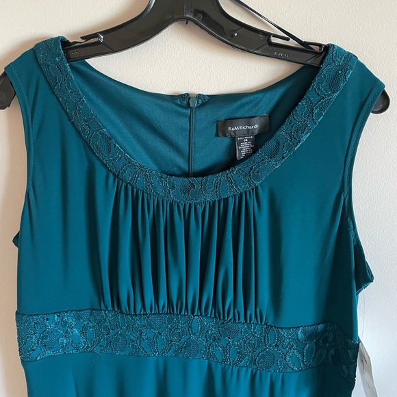 R & M Richards Emerald Green Sleeveless Dress with Jacket.  Size 14.  Never worn - Picture 4 of 10